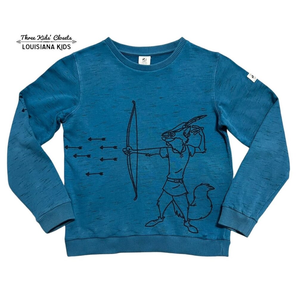 Polarn O. Pyret + Disney 8-10Y Blue Robinhood Pullover Sweatshirt